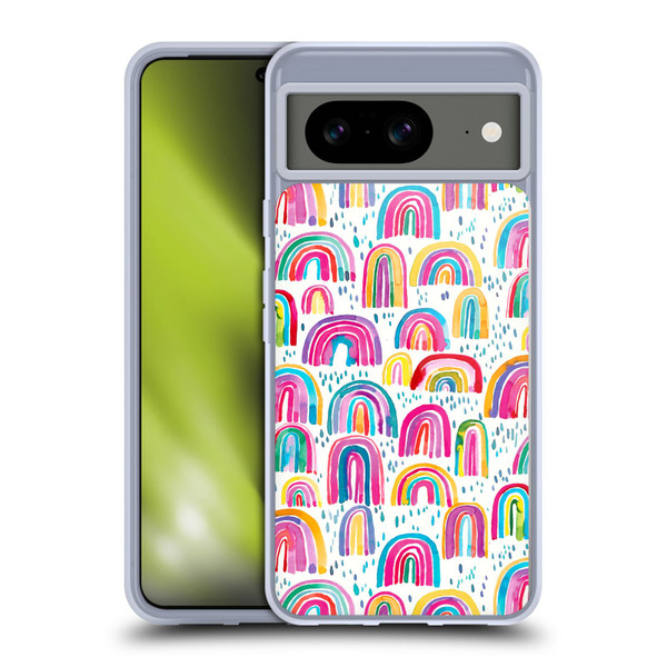 Ninola Patterns 4 Colourful Watercolour Rainbows Soft Gel Case for Google Pixel 8