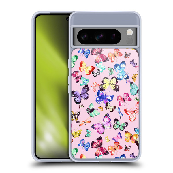 Ninola Patterns 4 Butterflies Multi Pink Soft Gel Case for Google Pixel 8 Pro