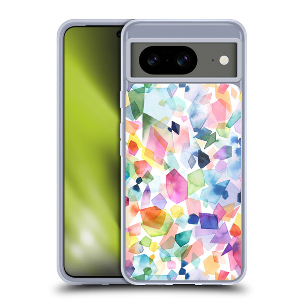 Ninola Watercolor Patterns Colorful Gems Crystals Soft Gel Case for Google Pixel 8