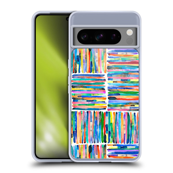 Ninola Watercolor Patterns Handpainted Stripes Soft Gel Case for Google Pixel 8 Pro