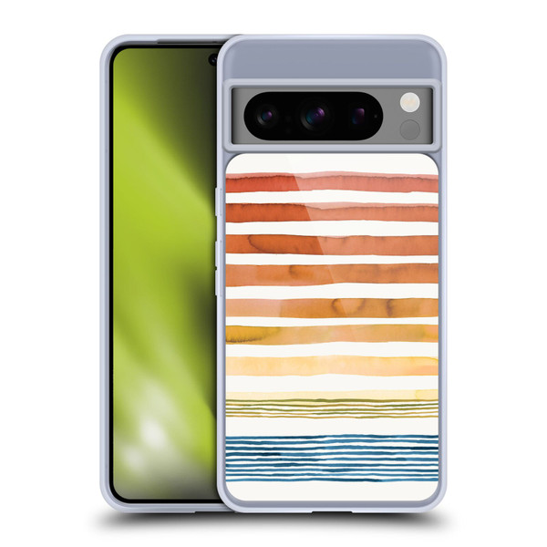 Ninola Watercolor Patterns Stripes Sunset Summer Soft Gel Case for Google Pixel 8 Pro