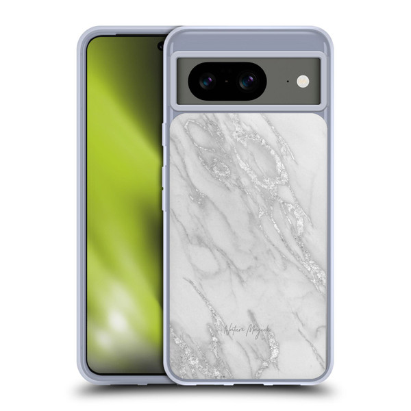 Nature Magick Marble Metallics Silver Soft Gel Case for Google Pixel 8