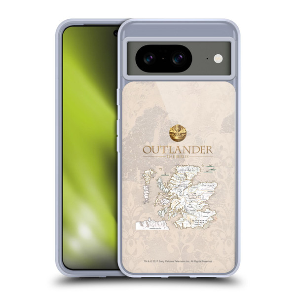 Outlander Seals And Icons Map Soft Gel Case for Google Pixel 8
