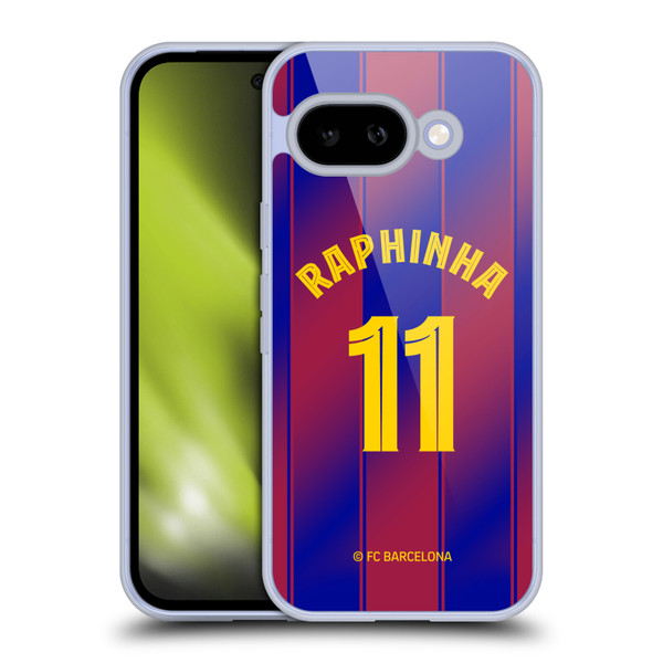FC Barcelona 2025/26 Players Home Kit Raphinha Soft Gel Case for Google Pixel 9A