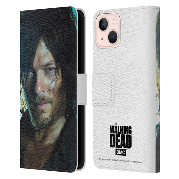 AMC The Walking Dead Characters Daryl Leather Book Wallet Case Cover For Apple iPhone 13