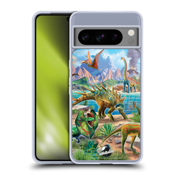 P.D. Moreno Dinosaur Scene Predator And Prey Soft Gel Case for Google Pixel 8 Pro