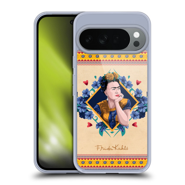 Frida Kahlo Portrait Indigo Soft Gel Case for Google Pixel 10