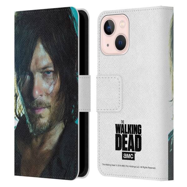 AMC The Walking Dead Characters Daryl Leather Book Wallet Case Cover For Apple iPhone 13 Mini