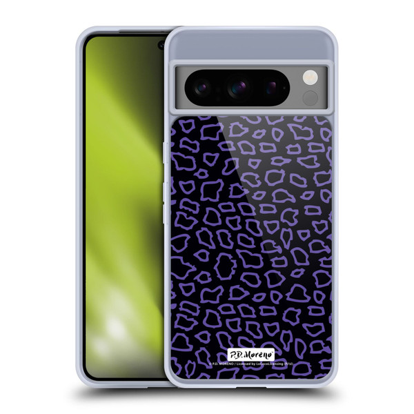 P.D. Moreno Patterns Black Purple Soft Gel Case for Google Pixel 8 Pro