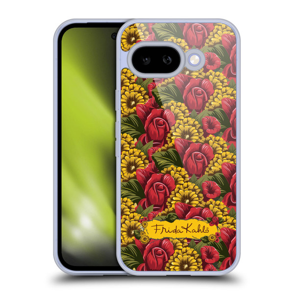 Frida Kahlo Red Florals Pattern Soft Gel Case for Google Pixel 9A