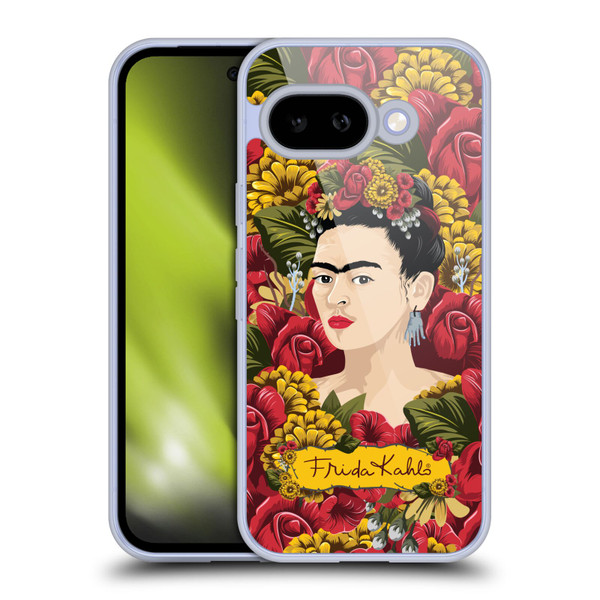 Frida Kahlo Red Florals Portrait Pattern Soft Gel Case for Google Pixel 9A