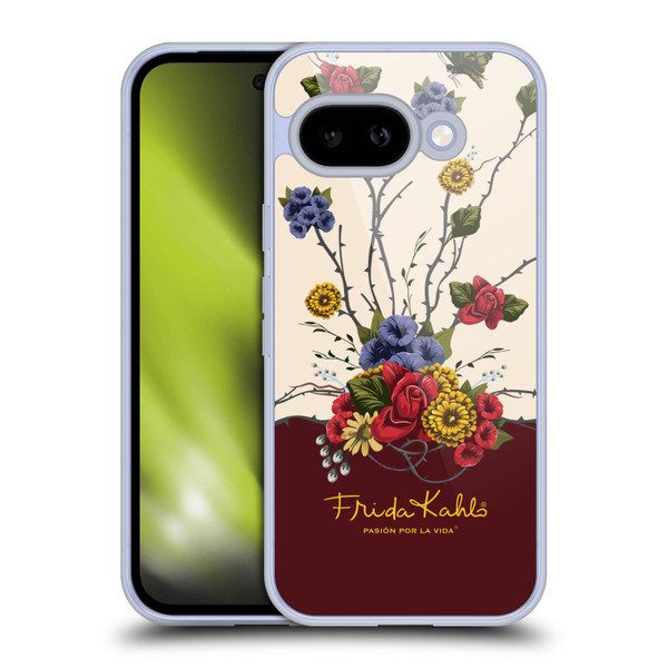 Frida Kahlo Red Florals Shrub Soft Gel Case for Google Pixel 9A