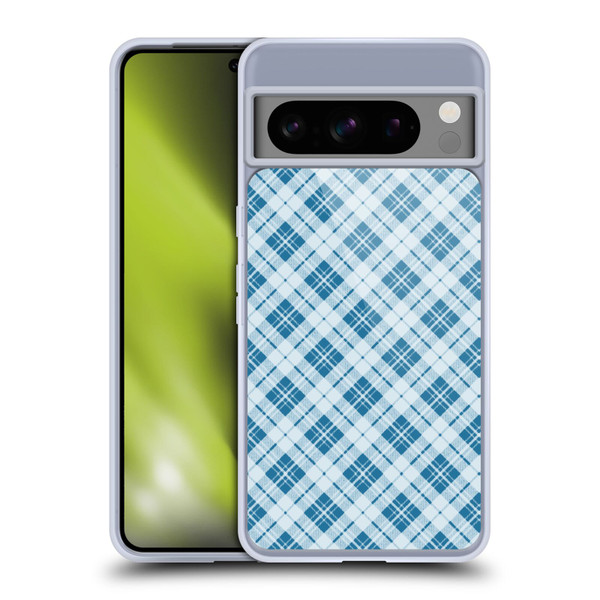 PLdesign Christmas Light Blue Tartan Soft Gel Case for Google Pixel 8 Pro