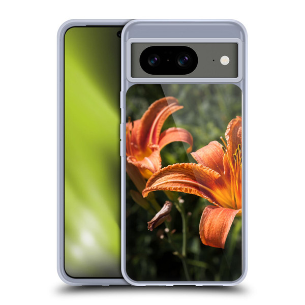 PLdesign Flowers And Leaves Orange Yellow Fire Lily Soft Gel Case for Google Pixel 8