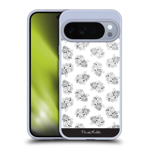 Frida Kahlo Typography White Heart Soft Gel Case for Google Pixel 10 Pro XL
