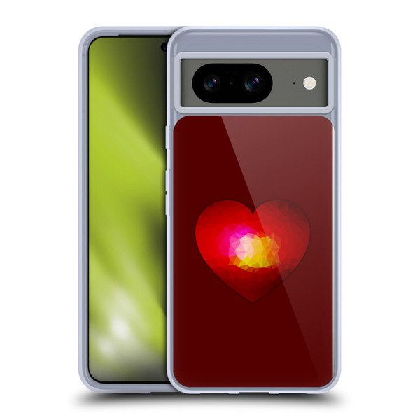 PLdesign Geometric Burning Heart Soft Gel Case for Google Pixel 8