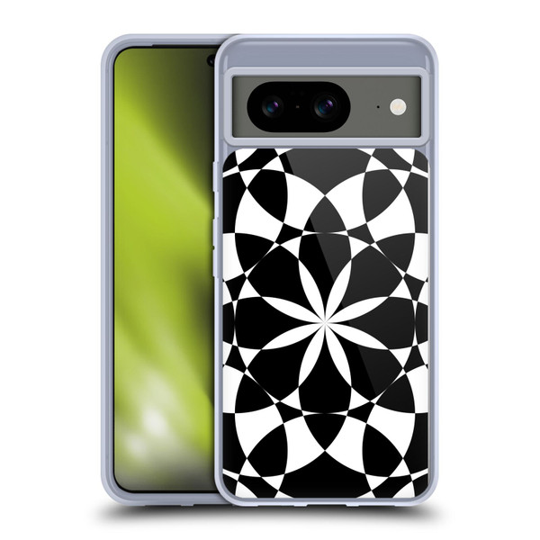 PLdesign Geometric Black And White Soft Gel Case for Google Pixel 8