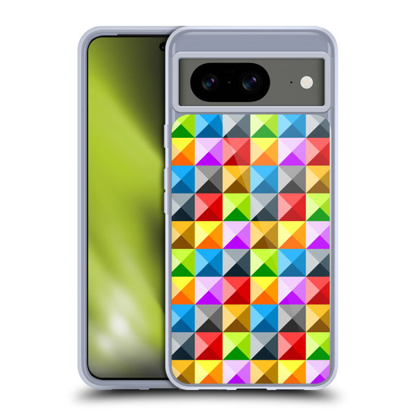 PLdesign Geometric Colourful Quarter Soft Gel Case for Google Pixel 8