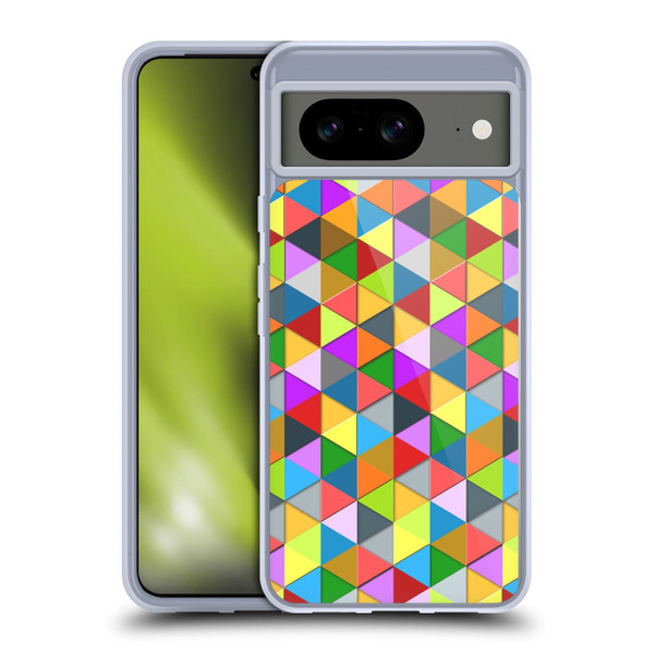 PLdesign Geometric Colourful Triangle Soft Gel Case for Google Pixel 8