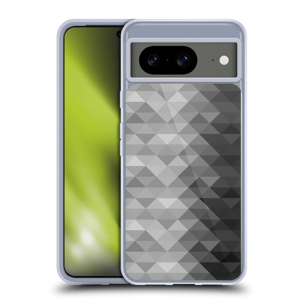PLdesign Geometric Grayscale Triangle Soft Gel Case for Google Pixel 8