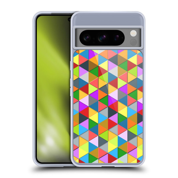 PLdesign Geometric Colourful Triangle Soft Gel Case for Google Pixel 8 Pro