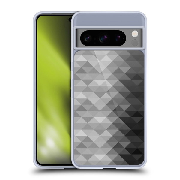PLdesign Geometric Grayscale Triangle Soft Gel Case for Google Pixel 8 Pro