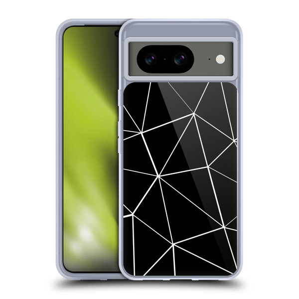 PLdesign Geometric Patterns Black Triangles White Lines Soft Gel Case for Google Pixel 8