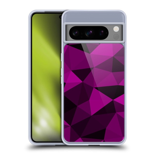PLdesign Geometric Patterns Dark Pink And Black Mesh Soft Gel Case for Google Pixel 8 Pro