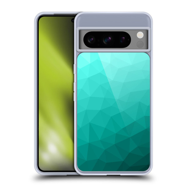 PLdesign Geometric Patterns Turquoise Gradient Mesh Soft Gel Case for Google Pixel 8 Pro