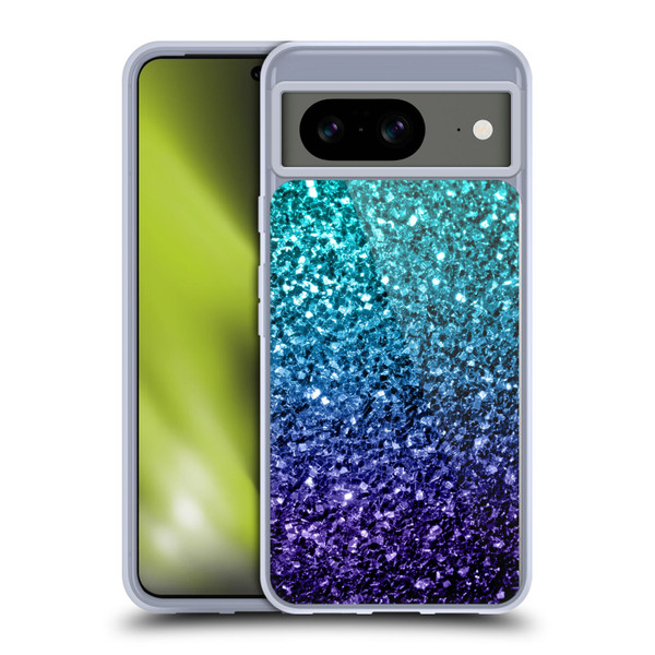 PLdesign Glitter Sparkles Aqua Blue Soft Gel Case for Google Pixel 8