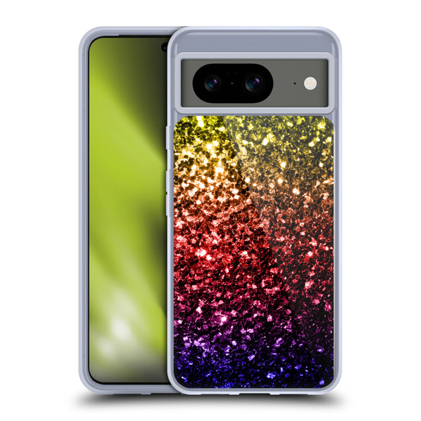 PLdesign Glitter Sparkles Rainbow Soft Gel Case for Google Pixel 8