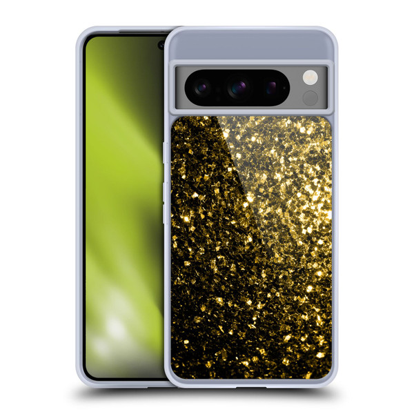PLdesign Glitter Sparkles Yellow Gold Soft Gel Case for Google Pixel 8 Pro