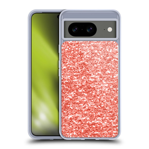 PLdesign Sparkly Coral Coral Sparkle Soft Gel Case for Google Pixel 8