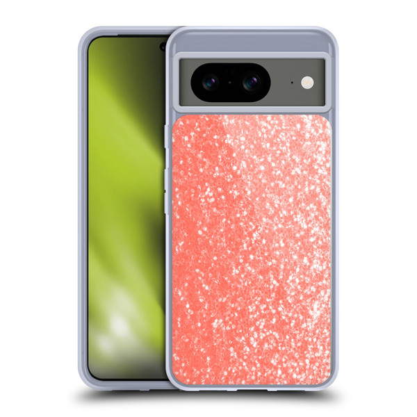 PLdesign Sparkly Coral Light Coral Orange Soft Gel Case for Google Pixel 8