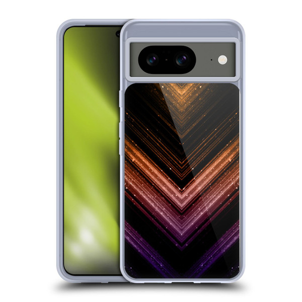 PLdesign Sparkly Metallic Orange And Purple Soft Gel Case for Google Pixel 8