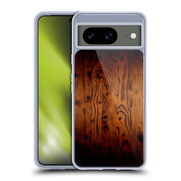 PLdesign Wood Prints Rustic Vintage Brown Burnt Soft Gel Case for Google Pixel 8