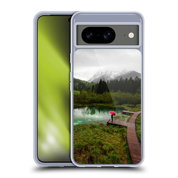 Patrik Lovrin Wanderlust Red Umbrella Green Lake Soft Gel Case for Google Pixel 8