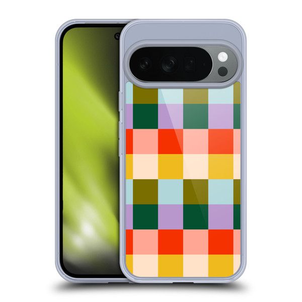 Gabriela Thomeu Retro Checkered Rainbow Vibe Soft Gel Case for Google Pixel 10