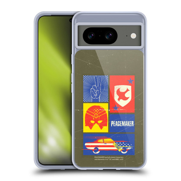 Peacemaker: Television Series Graphics Icons Soft Gel Case for Google Pixel 8