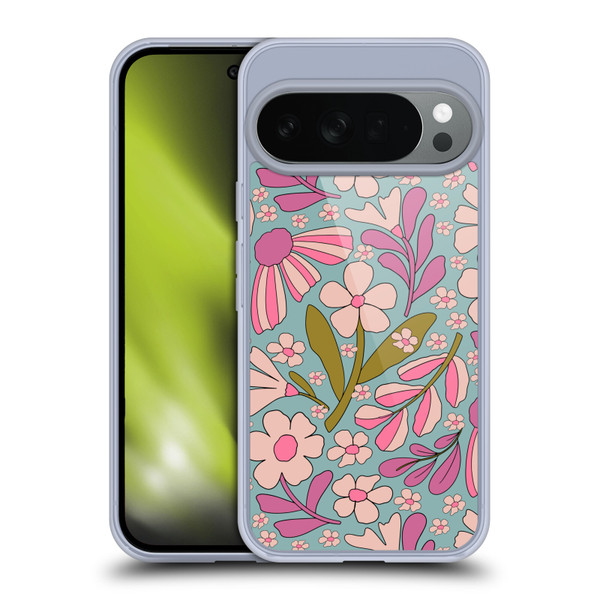 Gabriela Thomeu Retro Groovy 70s Blue Soft Gel Case for Google Pixel 10