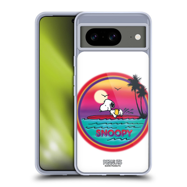 Peanuts Snoopy Boardwalk Airbrush Beach Surf Soft Gel Case for Google Pixel 8