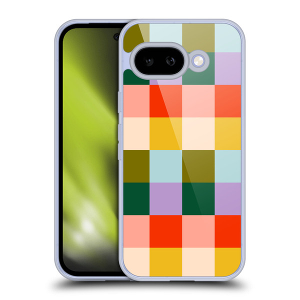 Gabriela Thomeu Retro Checkered Rainbow Vibe Soft Gel Case for Google Pixel 9A