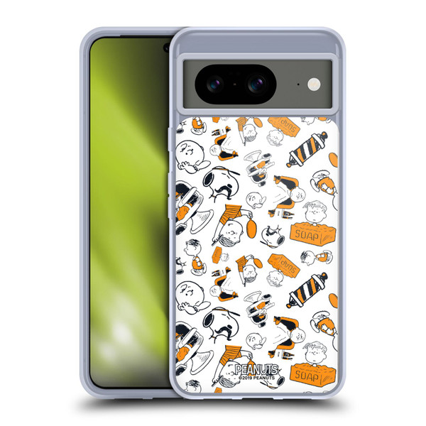 Peanuts Chuck's Barber Shop Pattern Soft Gel Case for Google Pixel 8