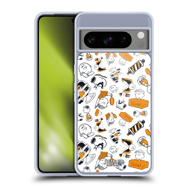 Peanuts Chuck's Barber Shop Pattern Soft Gel Case for Google Pixel 8 Pro