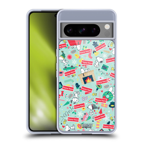 Custom Customised Personalised Peanuts Christmas Festive Pattern Soft Gel Case for Google Pixel 8 Pro