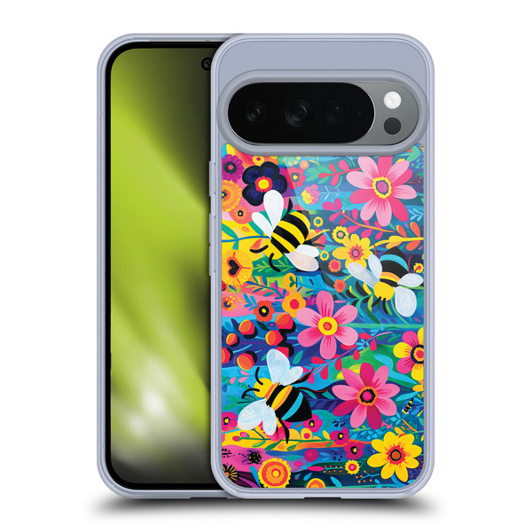 Michael David Ward Humor & Botanicals Bees and Flowers Soft Gel Case for Google Pixel 10