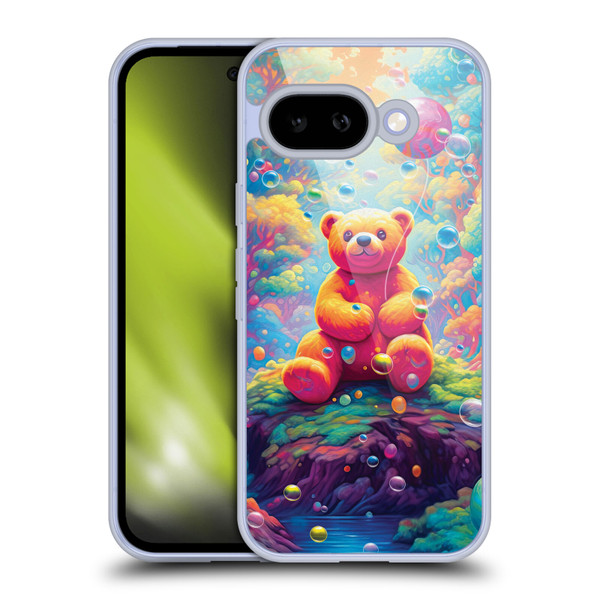 Michael David Ward Psychedelic Art Teddy Bear In Wonderland Soft Gel Case for Google Pixel 9A