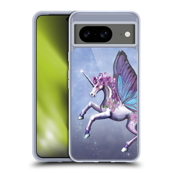 Rose Khan Unicorns Lilac Purple Butterfly Soft Gel Case for Google Pixel 8