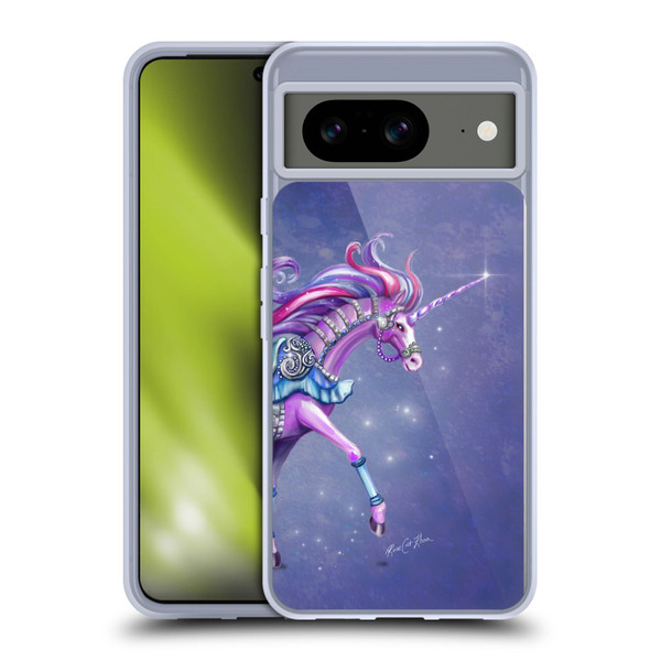 Rose Khan Unicorns Purple Carousel Horse Soft Gel Case for Google Pixel 8