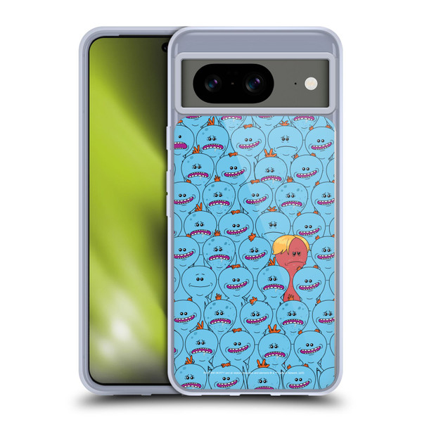 Rick And Morty Season 4 Graphics Mr. Meeseeks Pattern Soft Gel Case for Google Pixel 8
